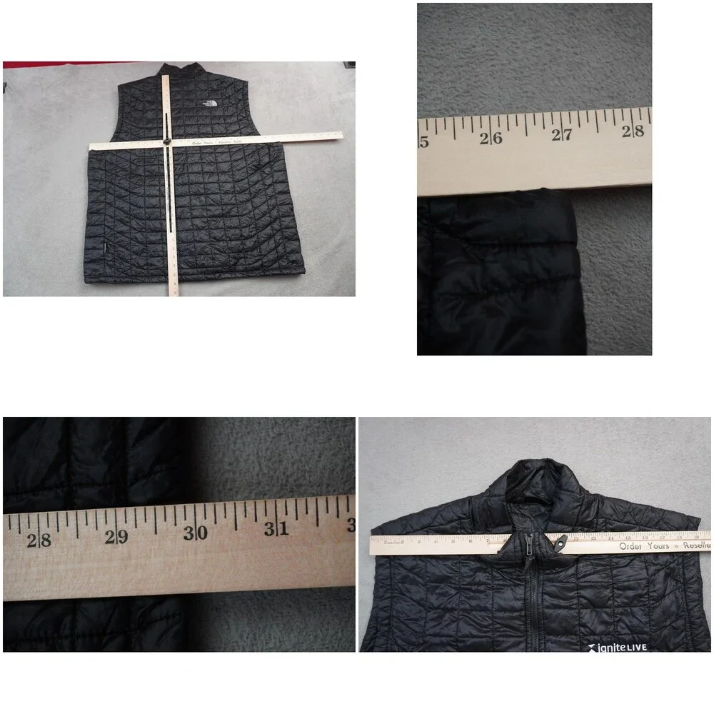 The North Face Vest Mens 2XL Black Thermoball Eco Puffer Full Zip Insulated